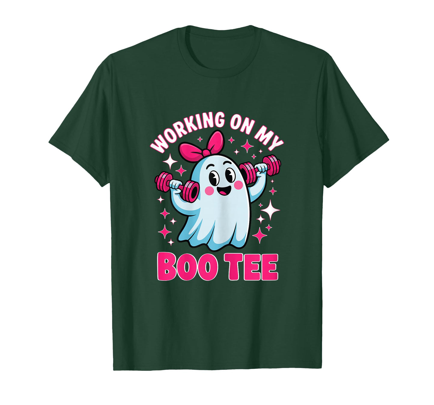 Working on My Boo Tee Funny Gym Halloween Workout for Women T-Shirt