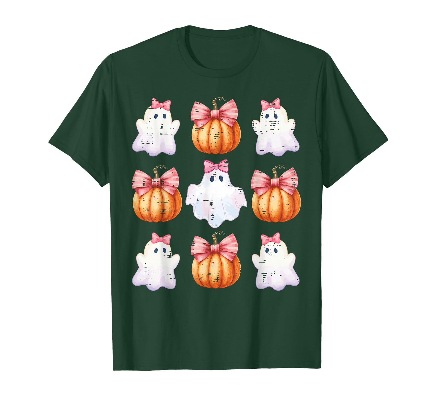 Halloween Ghosts Pumpkins Ribbons Costume Girls Kids Toddler T-Shirt