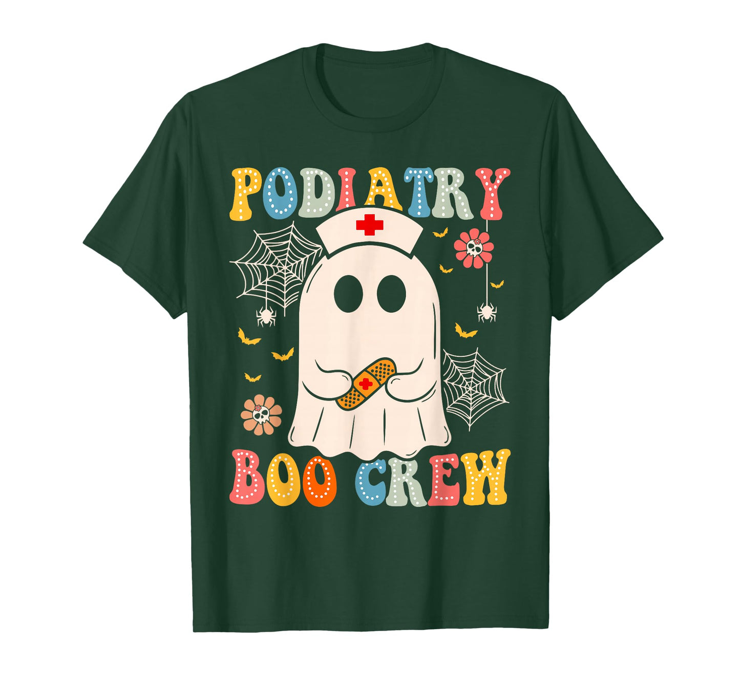 Groovy Podiatry Boo Crew Nurse Funny Ghost Halloween Nurse T-Shirt