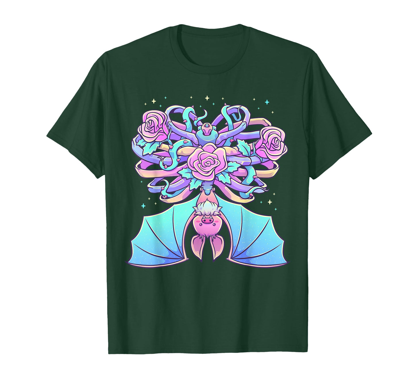 Kawaii Pastel Goth Cute Creepy Bat Skeleton Witchy Aesthetic T-Shirt