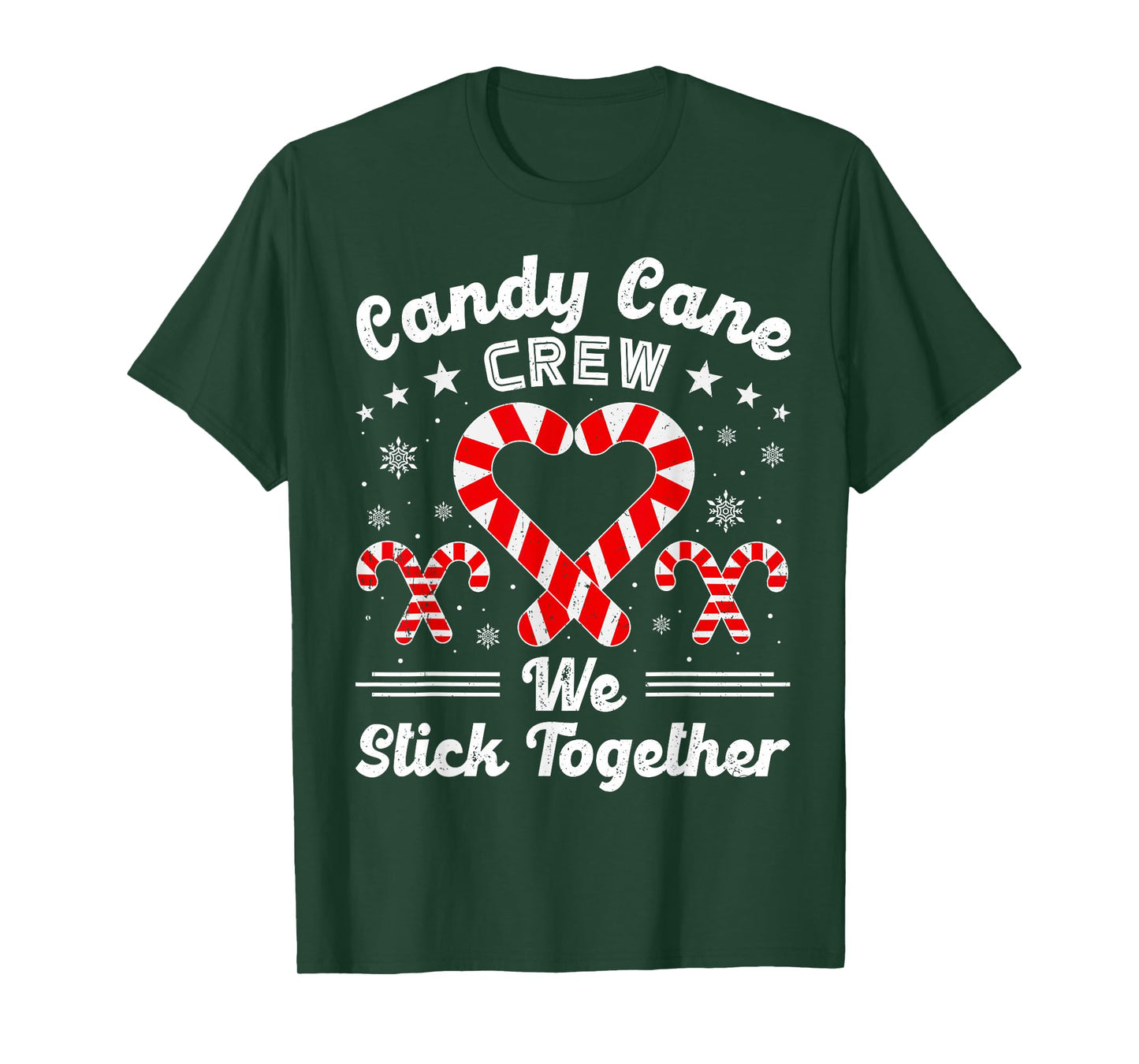 Christmas Candy Cane Heart Crew Family Matching Pajamas T-Shirt