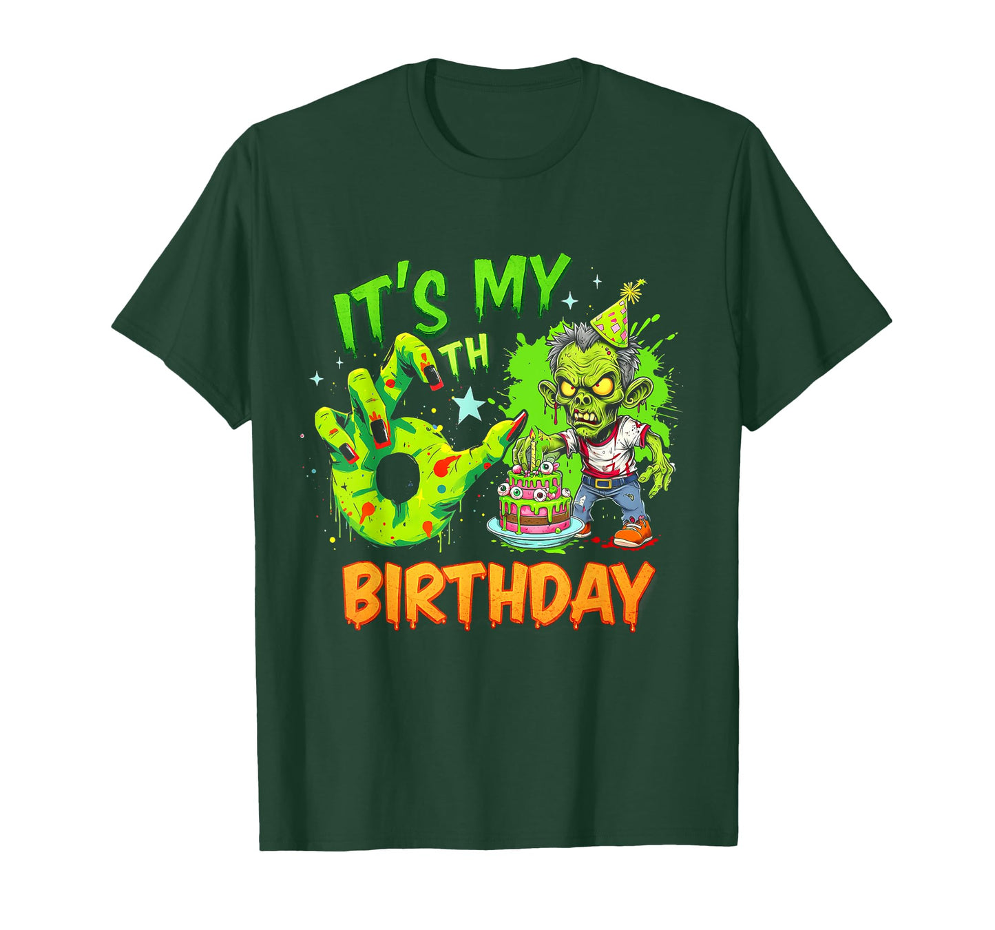 It's My 6Th Birthday Zombie Lover 6 Year Old Horror Bday T-Shirt