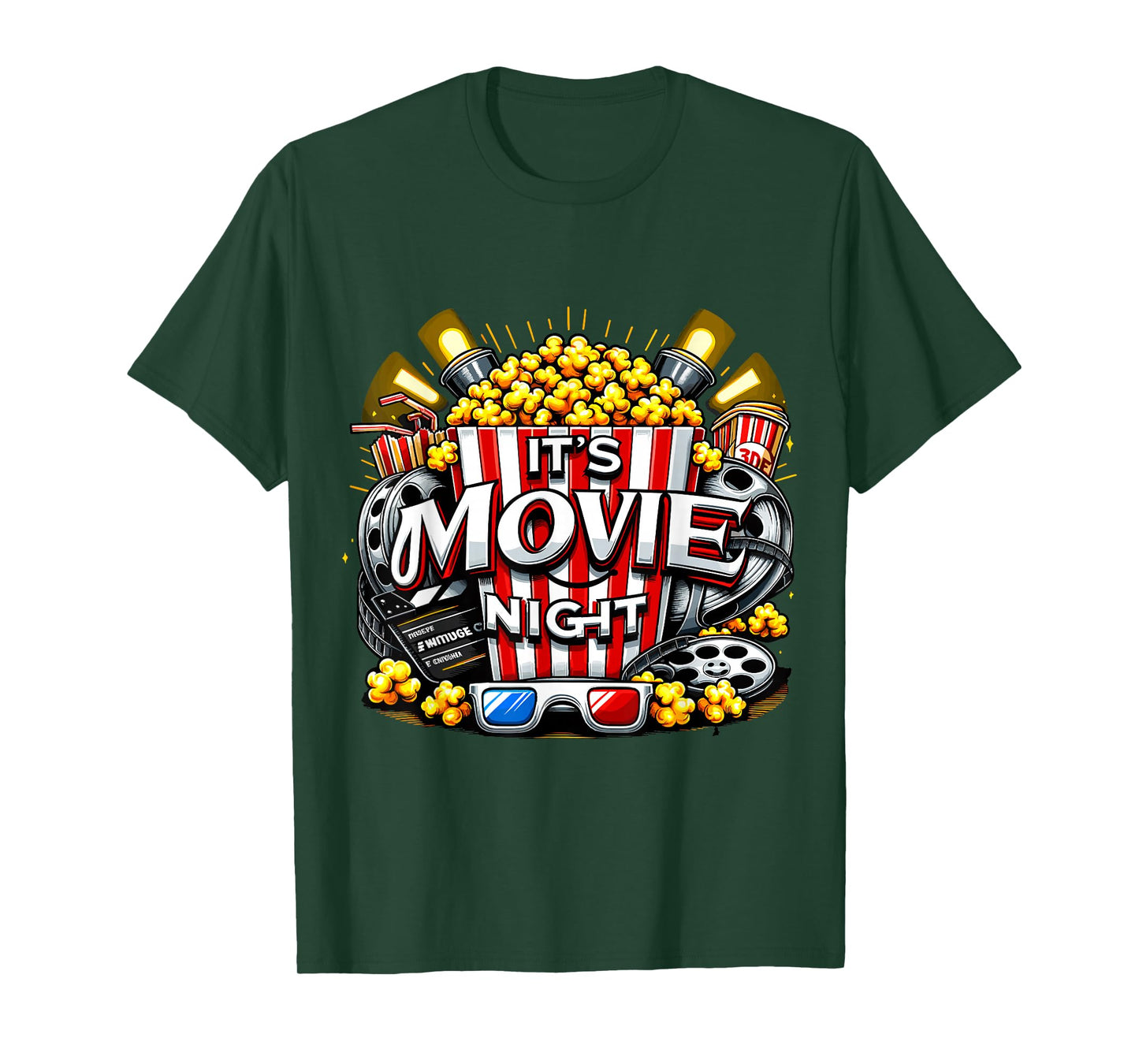 It's Movie Night Popcorn Cinema T-Shirt