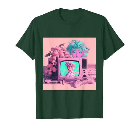 Retro Vaporwave Aesthetic 90s EGirl japanese art T-Shirt