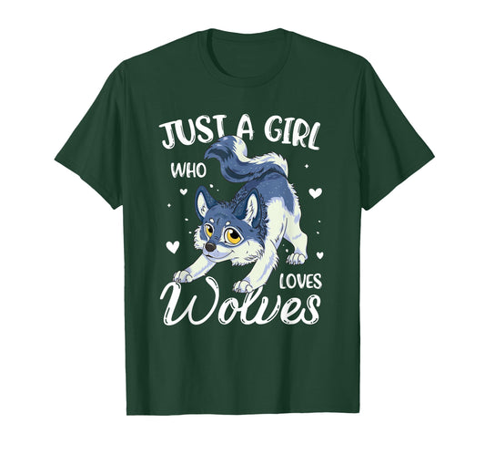 Just A Girl Who Loves Wolves Wolf Lover Women T-Shirt