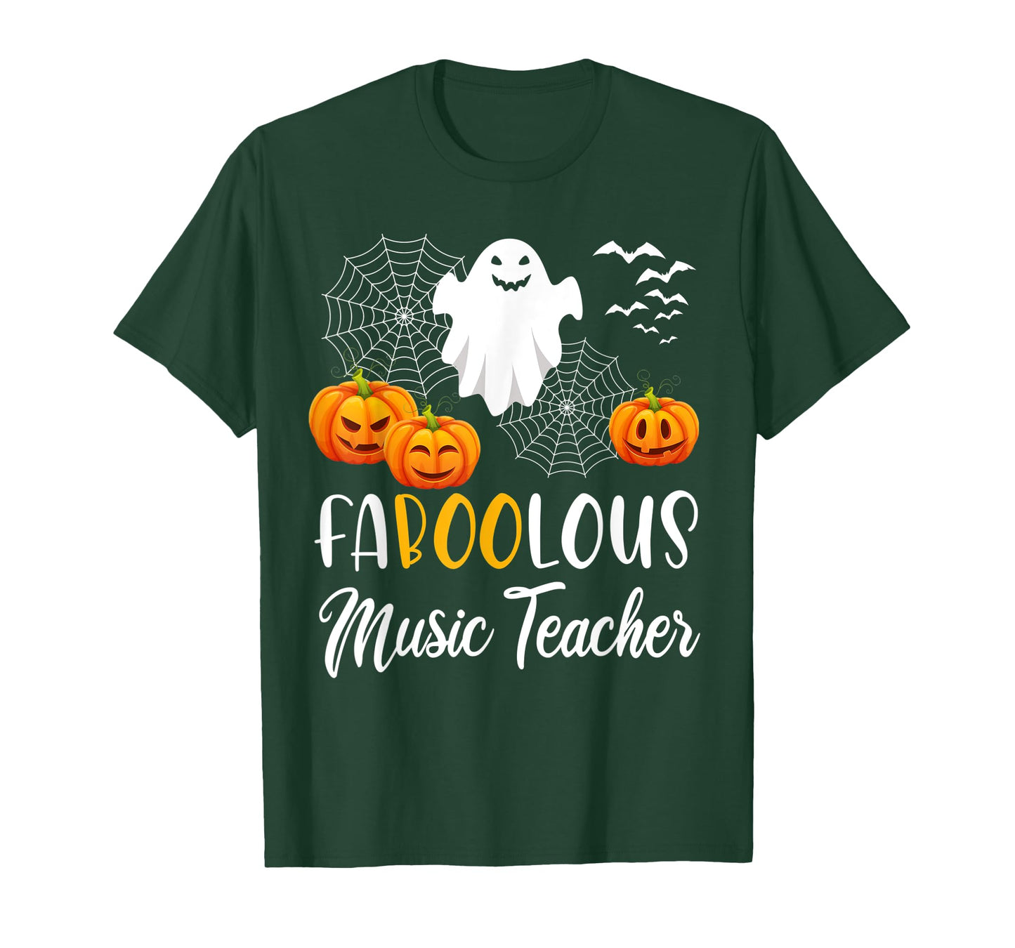 Faboolous Music Teacher Funny Pumpkin Boo Halloween Gift T-Shirt