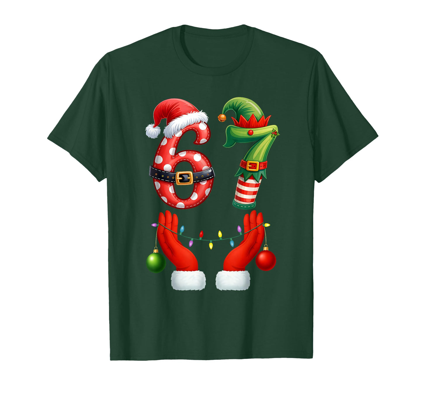 67 Christmas 6 7 Meme Pajamas Holiday Gen Alpha Slang T-Shirt
