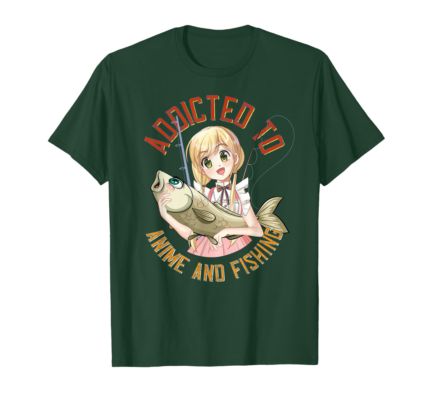 Lucky Fishing Gear for Fishermans and Anime Manga Lovers T-Shirt
