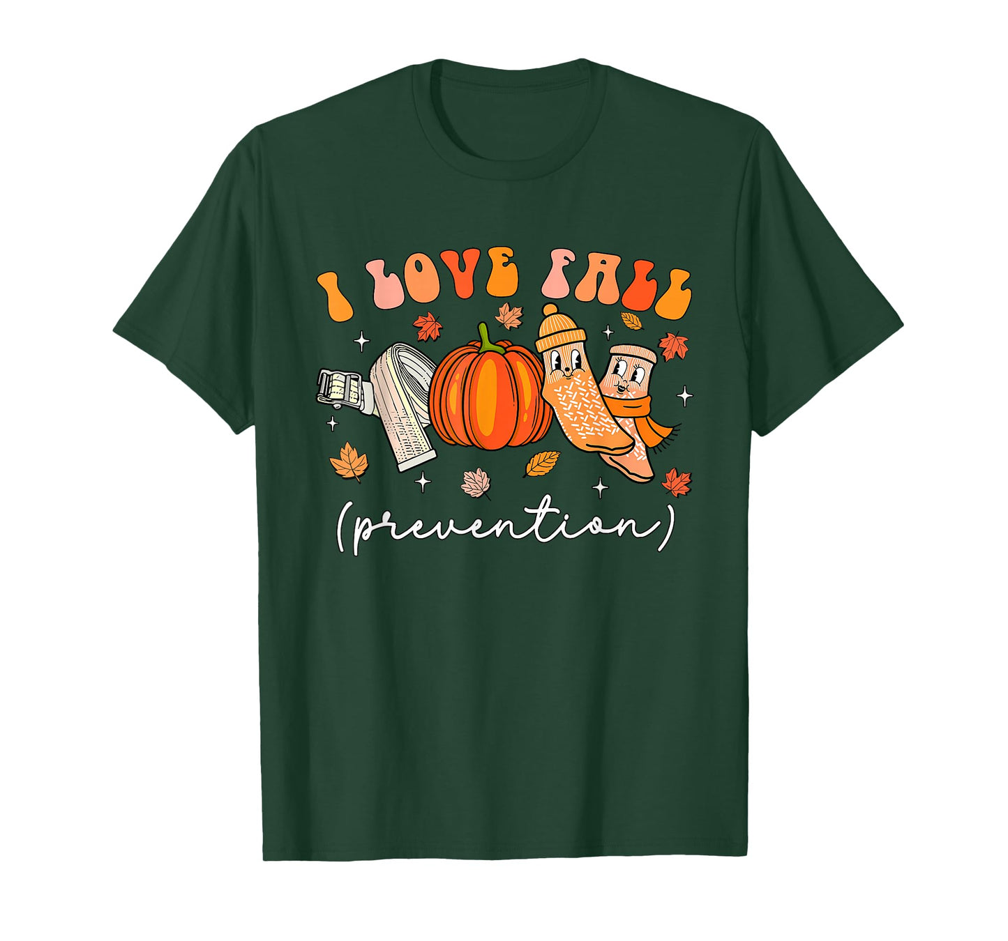 I Love Fall Prevention Fall Physical Therapy Women Men Nurse T-Shirt