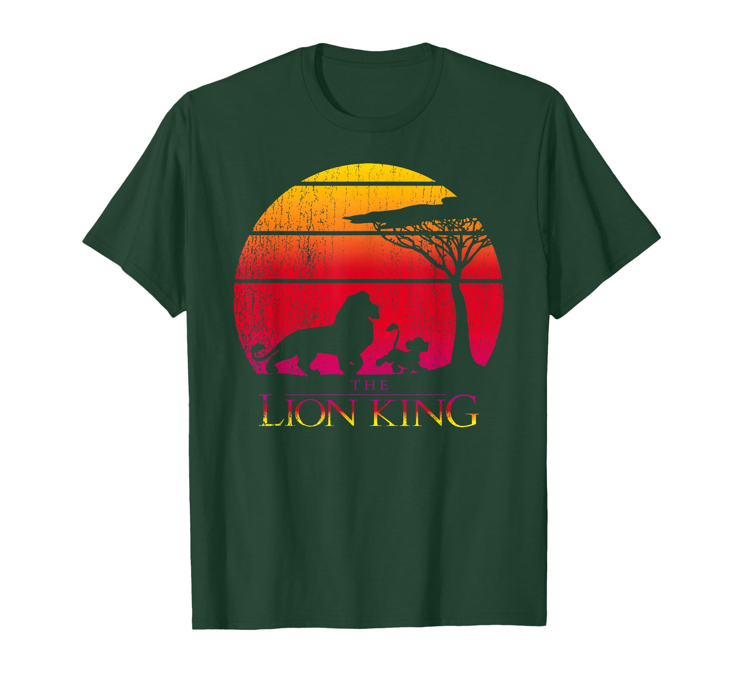 Disney The Lion King Simba & Mufasa Silhouettes Distressed T-Shirt