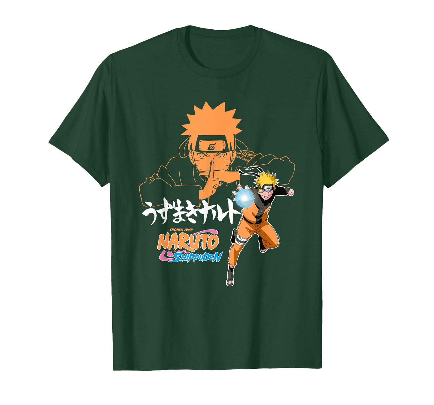 Naruto Shippuden Naruto Uzumaki Jutsu with Kanji Anime T-Shirt