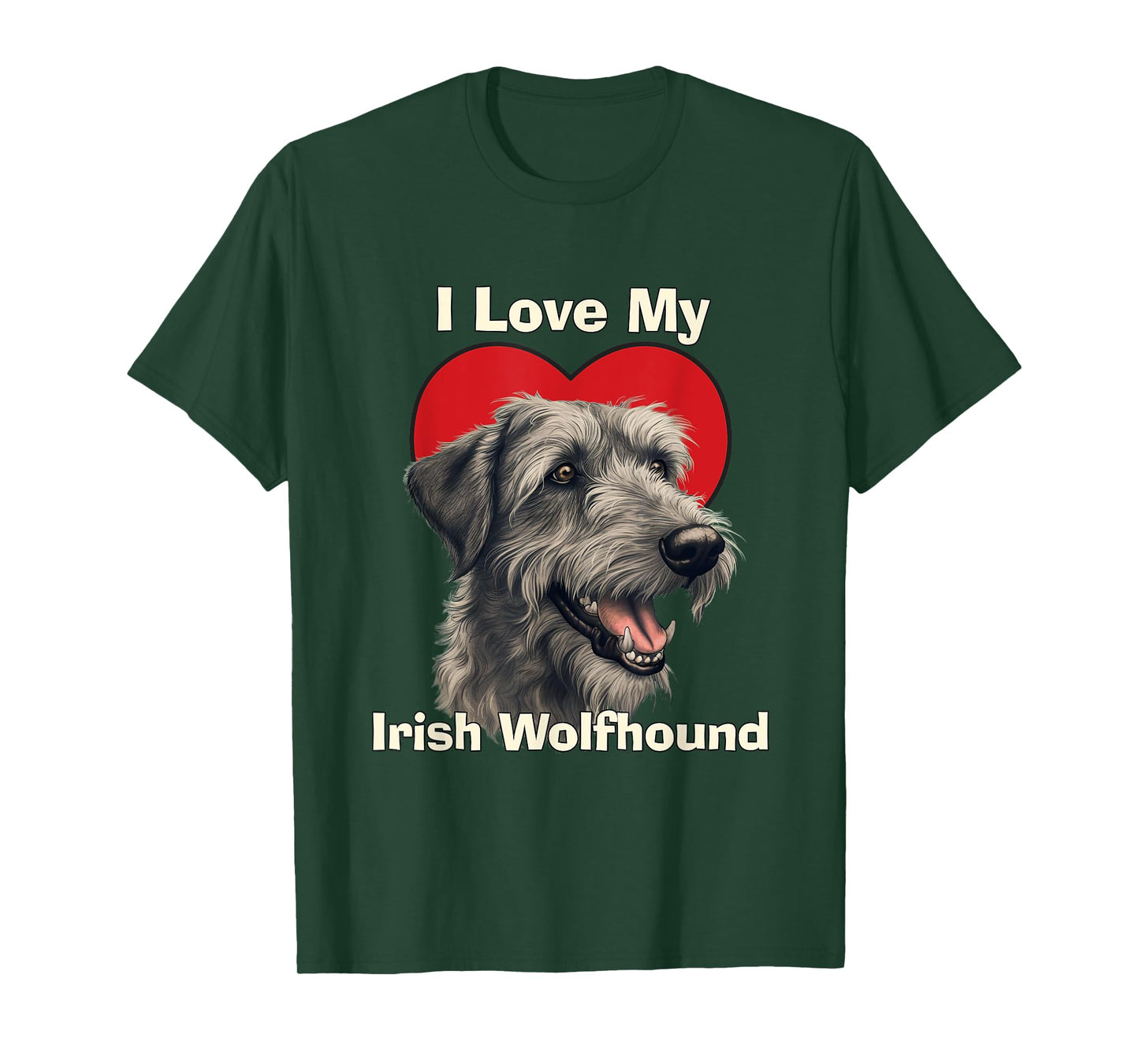 I Love My Irish Wolfhound Puppy Dog Men Women Kids T-Shirt