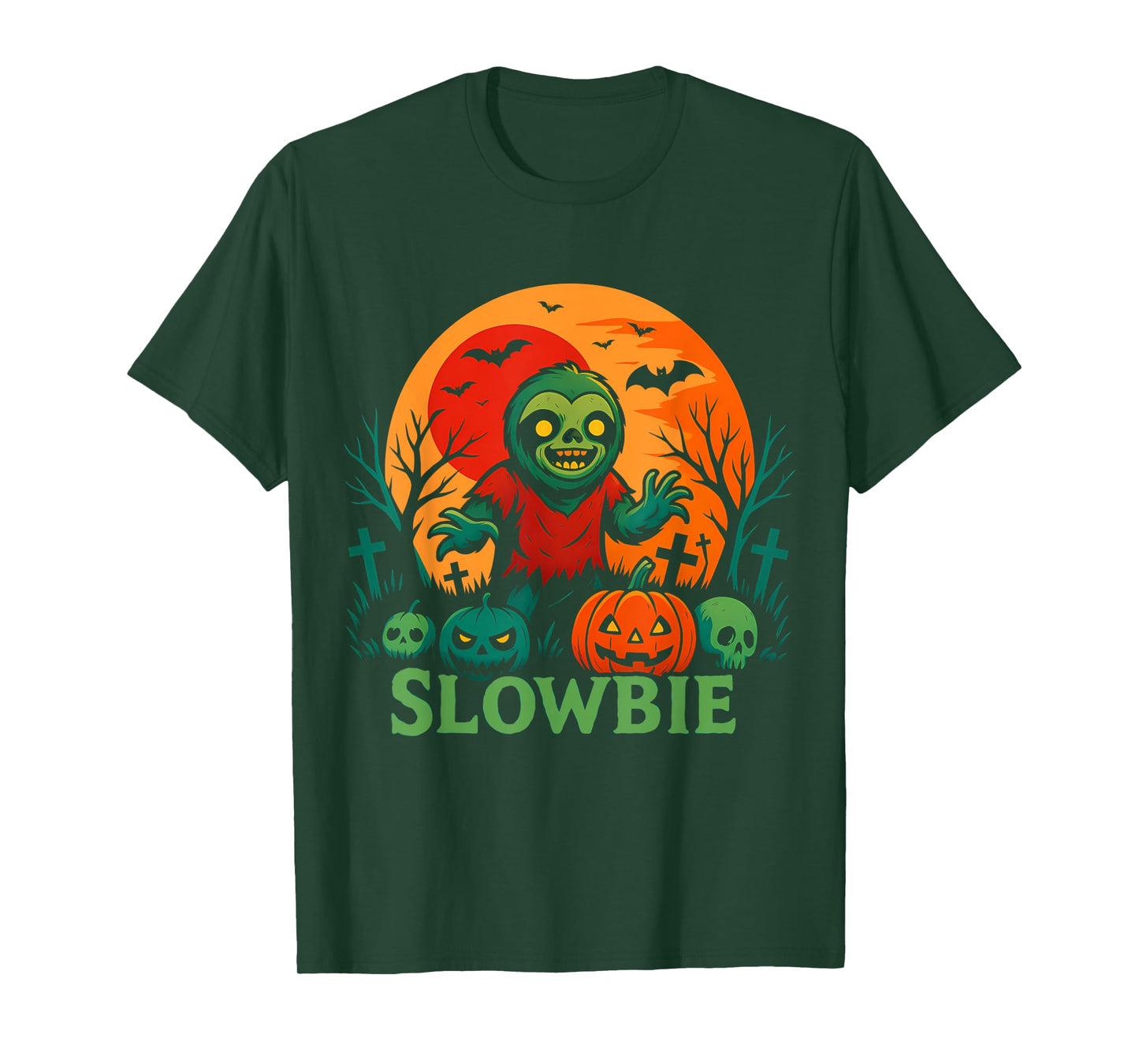 Funny Halloween Sloth Zombie Slowbie Costume Spooky Season T-Shirt