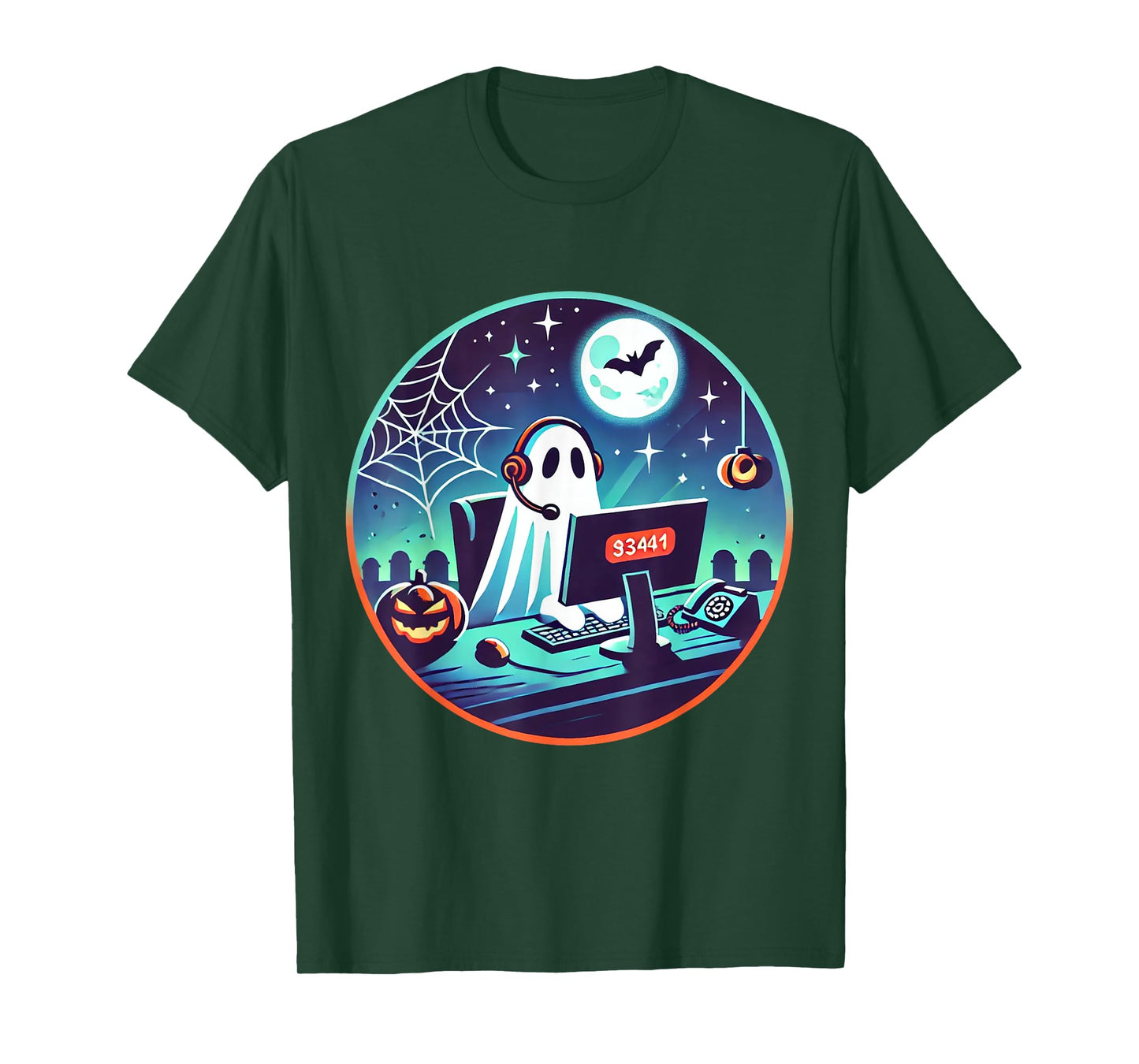 Ghost Call Center Rep Funny Halloween Costume Job Profession T-Shirt
