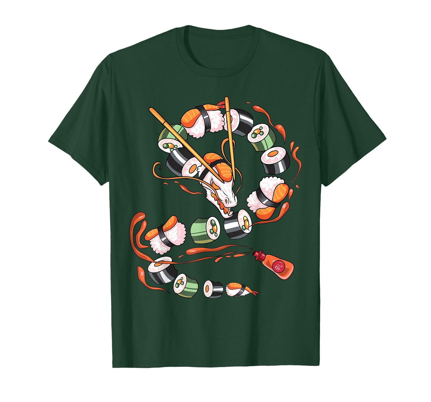 Sushi Dragon Roll Japanese Food Kawaii Dragon Anime Sushi T-Shirt