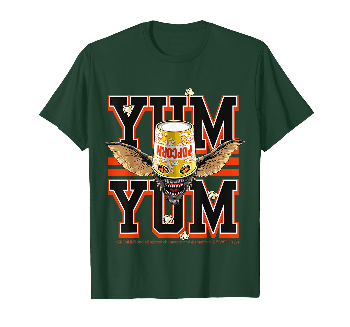 Gremlins Halloween Design Yum Yum Popcorn T-Shirt