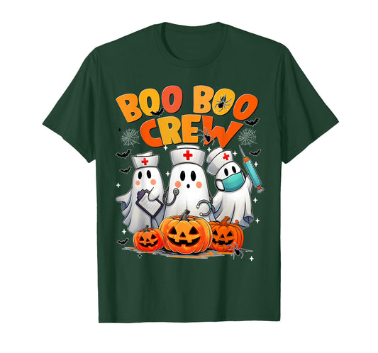 Boo Boo Crew Nurse Ghost Halloween Costumes Men Women T-Shirt