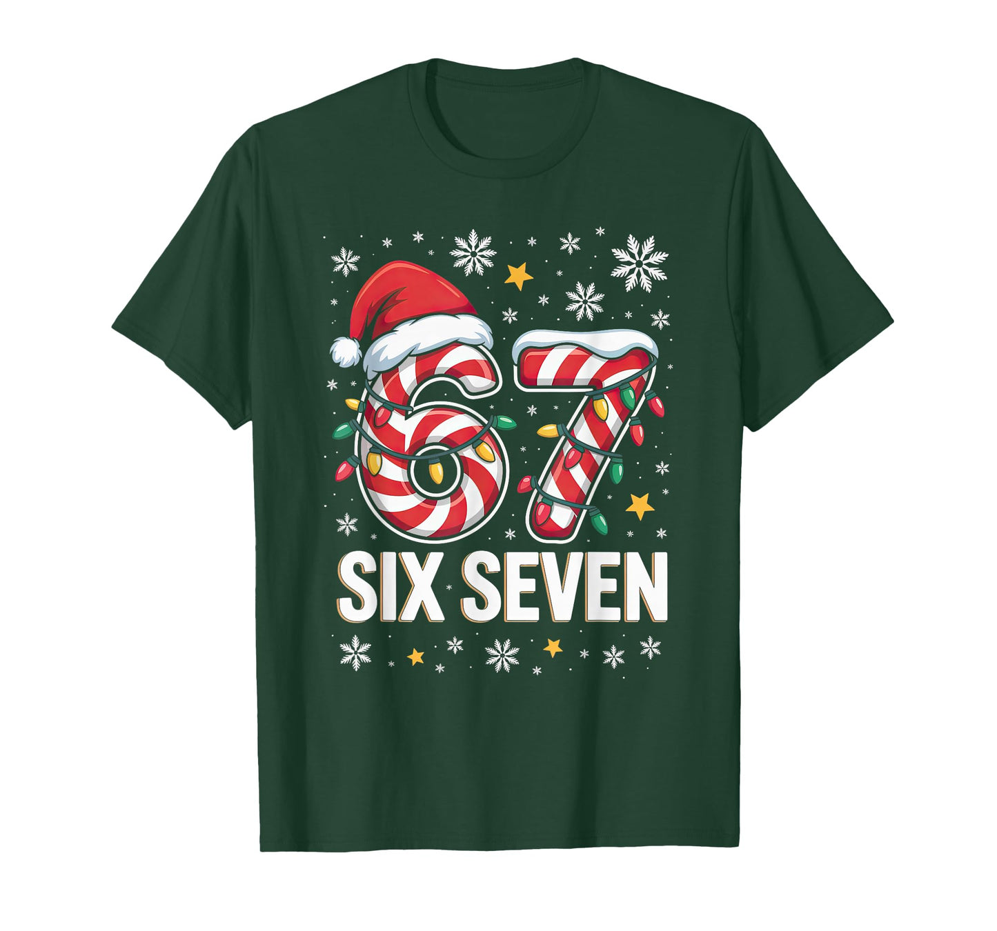 67 Christmas Kids Boys Girls Meme Xmas Fun Candy Cane T-Shirt