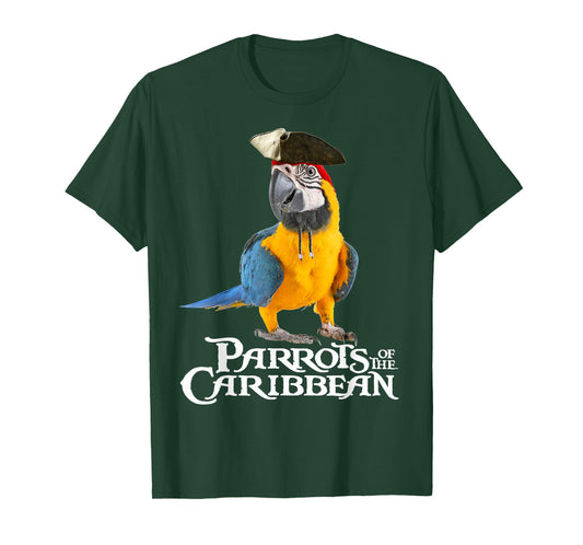 Parrots of The Caribbean Bird Pirates Halloween Costume Gift T-Shirt
