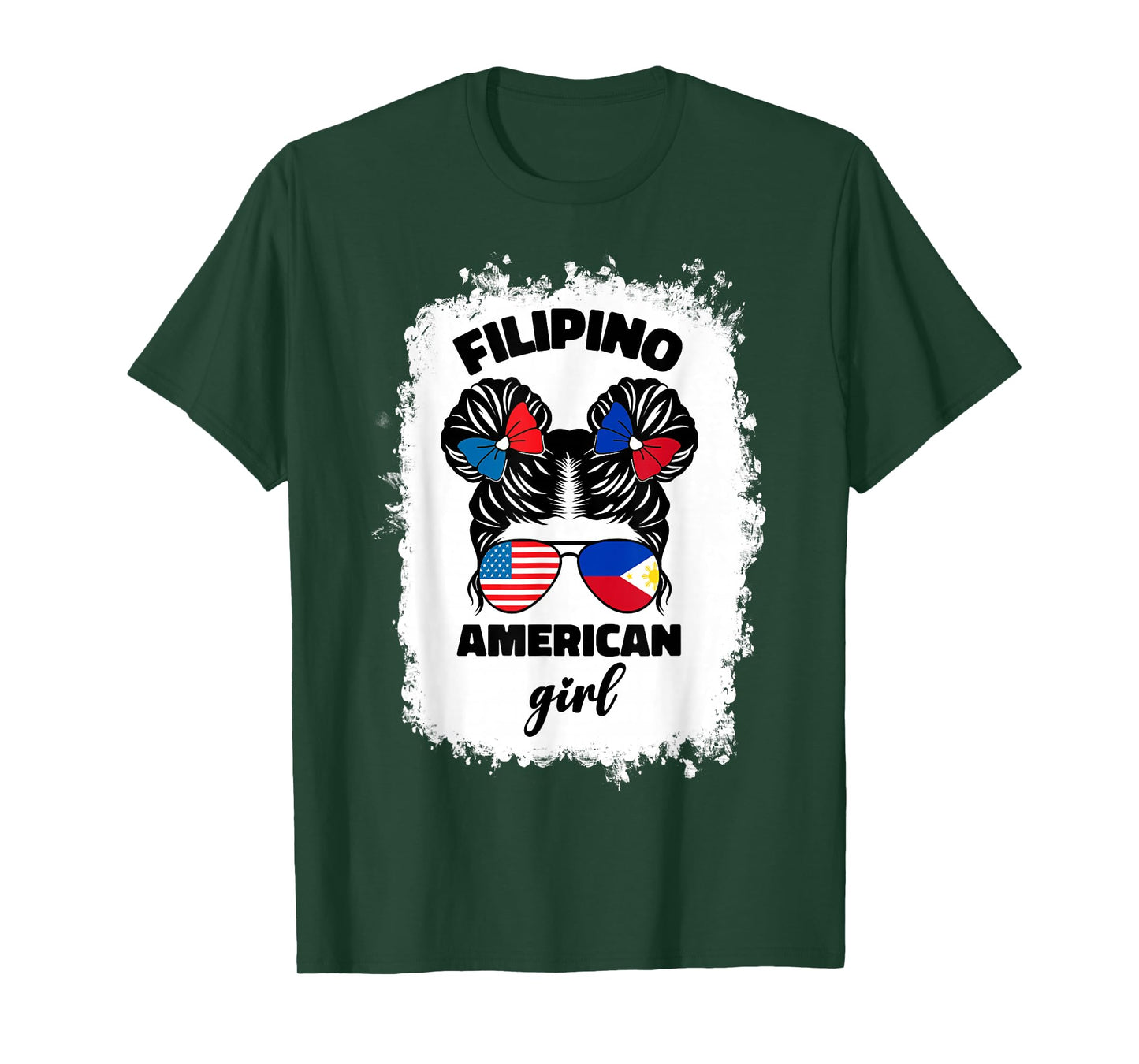 Half American Half Filipino Philippines Usa Flag Kids Girl T-Shirt