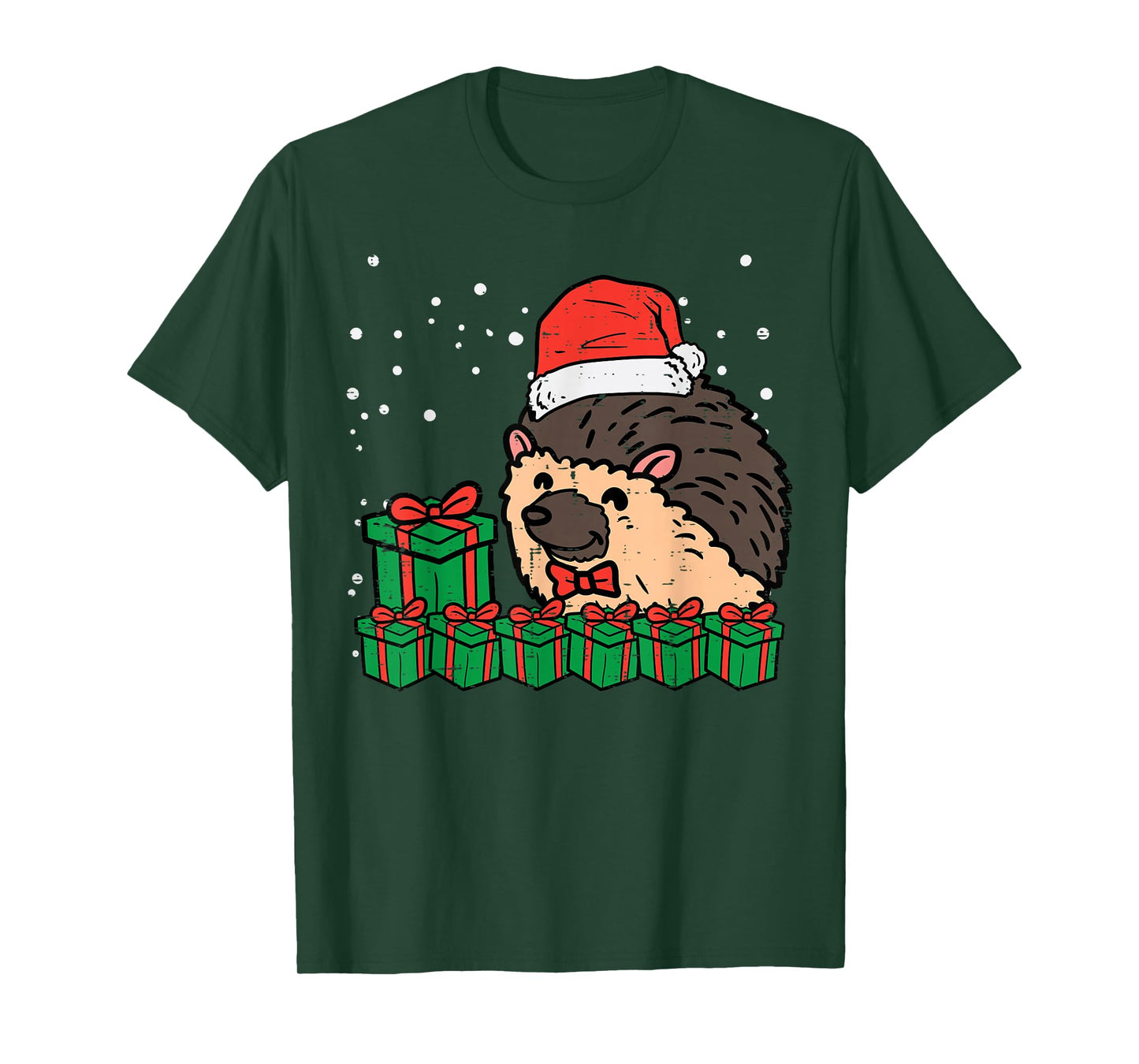 Christmas Hedgehog Santa Cute Xmas Porcupine Men Women Kids T-Shirt