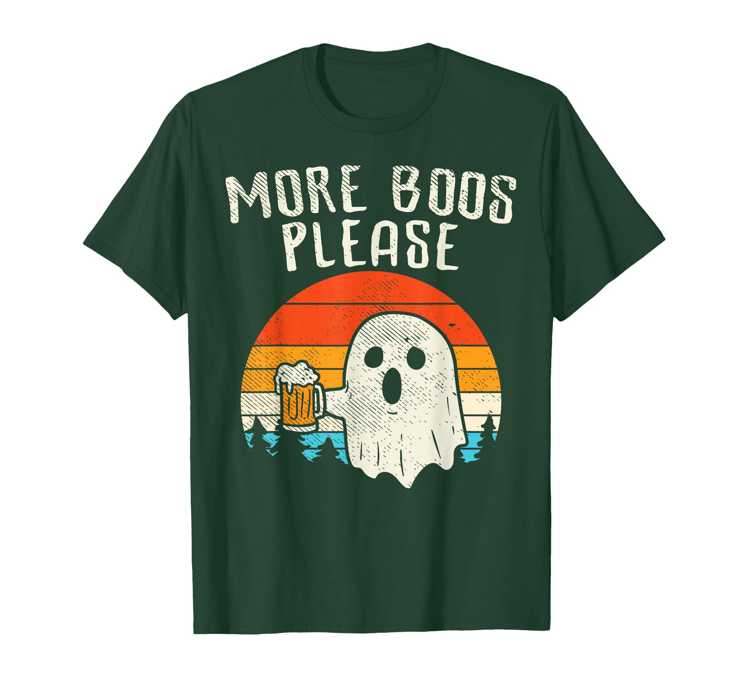 More Boos Please Ghost Beer Retro Halloween Drinking Men T-Shirt