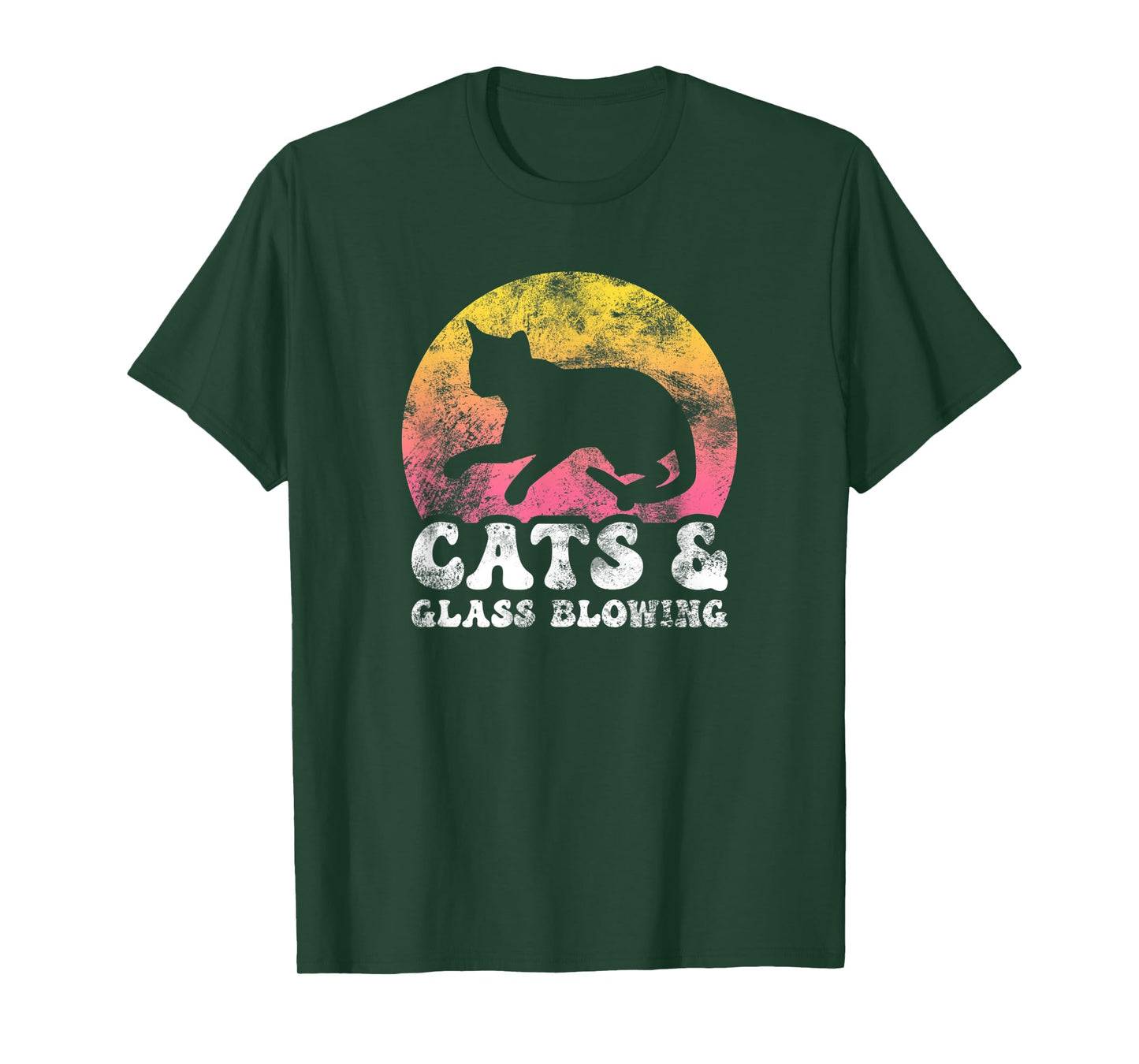 Funny Cats & Glass Blowing Vintage Retro Hobby T-Shirt