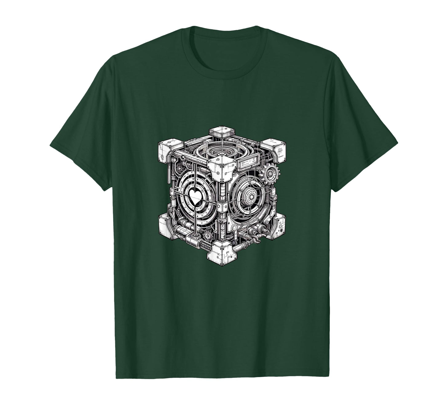 Steampunk Companion Cube with Portal-shaped Apertures T-Shirt