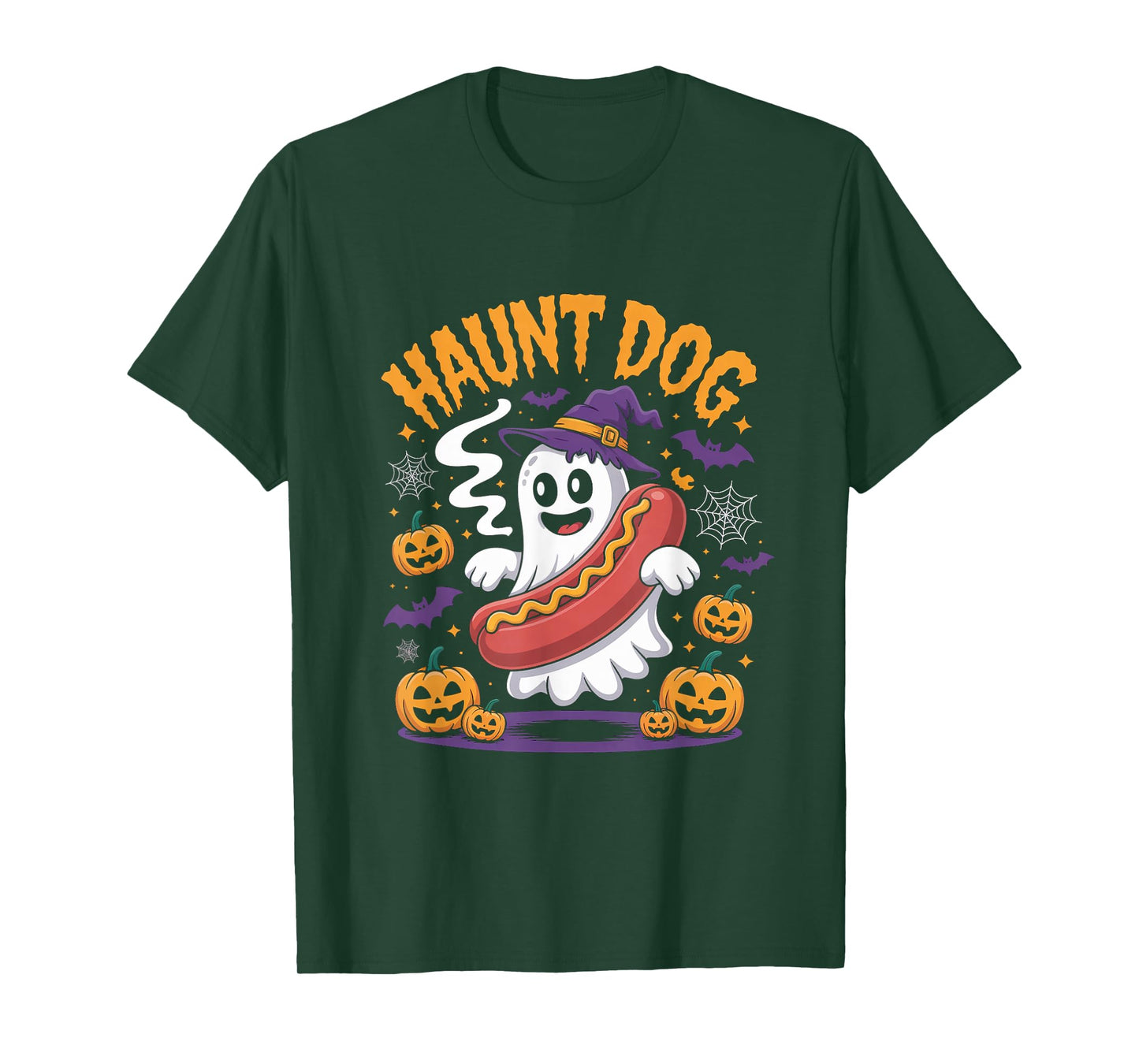 Haunt Dog Ghost Hotdog Halloween Humor T-Shirt