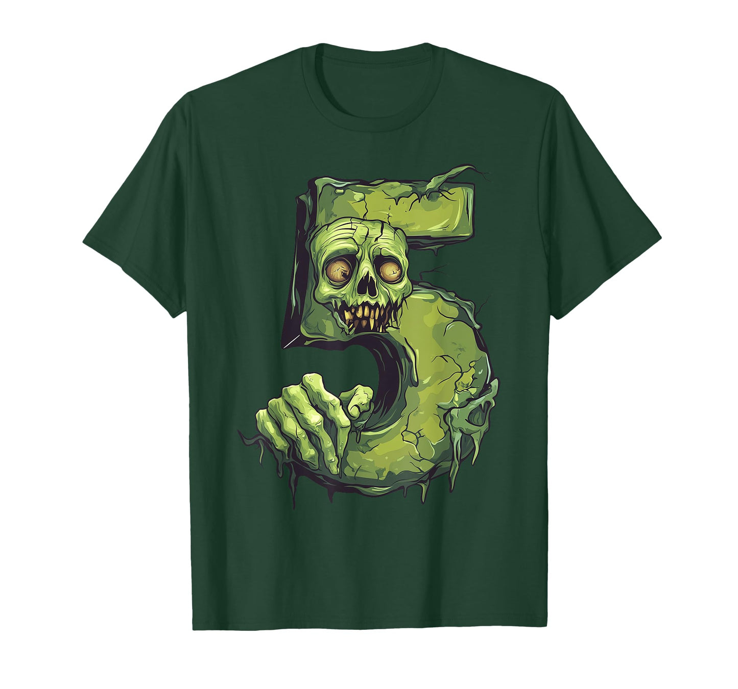 Fun 5th Birthday Zombie Halloween Themed 5 Year Old Kids T-Shirt