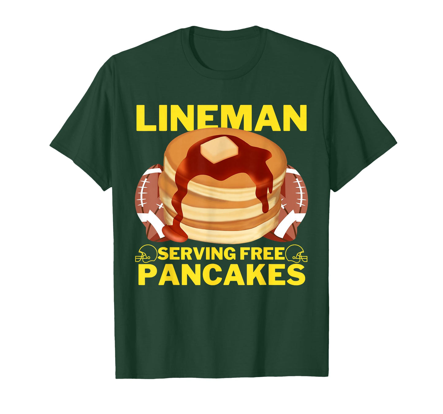 Lineman Serving Pancakes Football Lineman T-Shirt