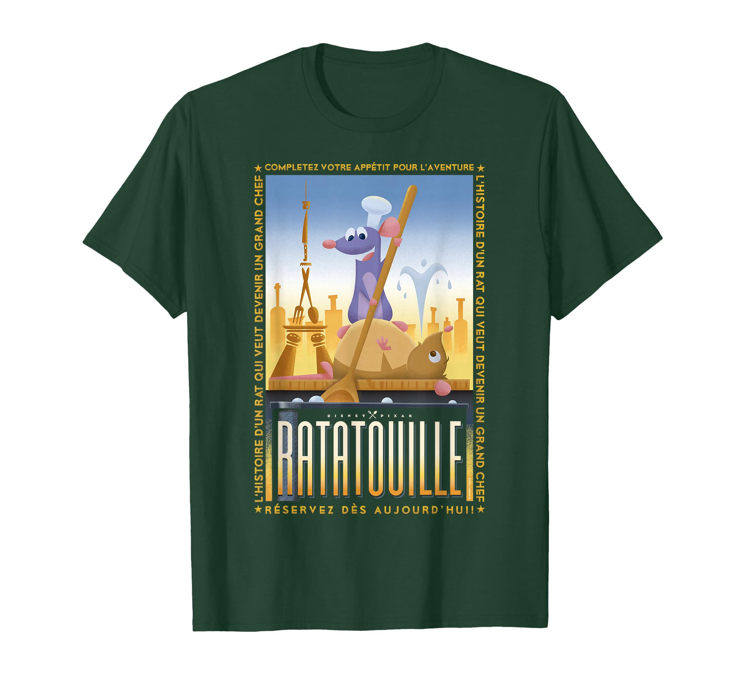 Disney Pixar Ratatouille Remy and Emile Cooking Poster T-Shirt