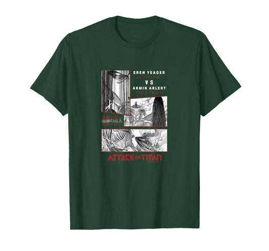 Attack on Titan Eren Yeager VS Armin Arlert Battle Manga T-Shirt