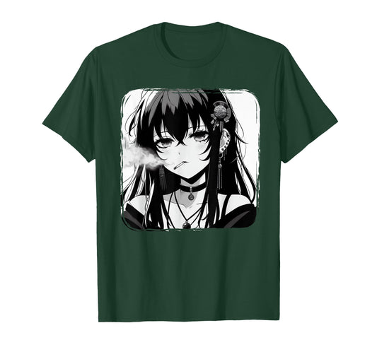 Anime Horror Girl Aesthetic Grunge Waifu Japanese Otaku T-Shirt