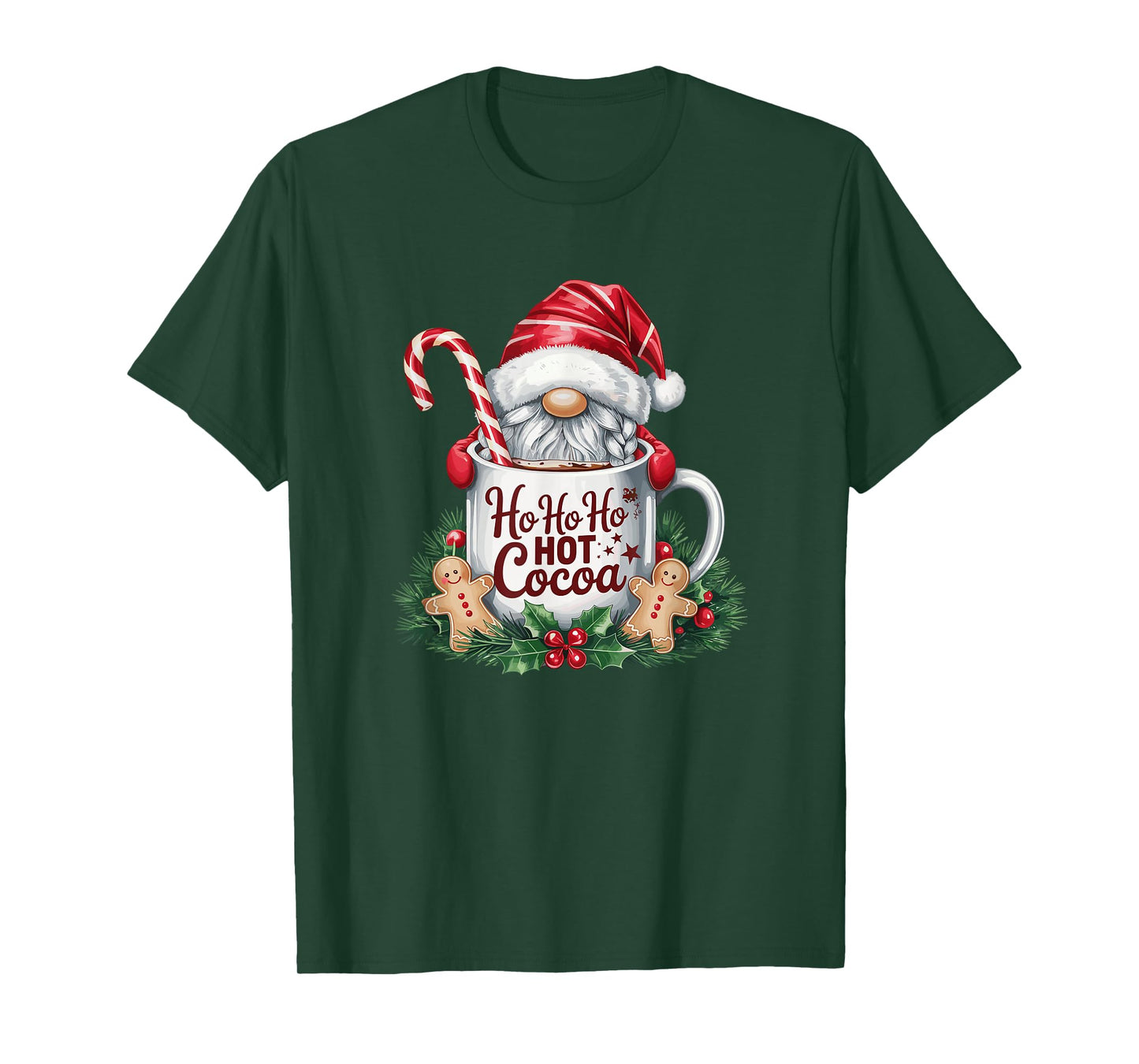 Ho Ho Hot Cocoa Gnome Christmas Mug Holiday Humor T-Shirt