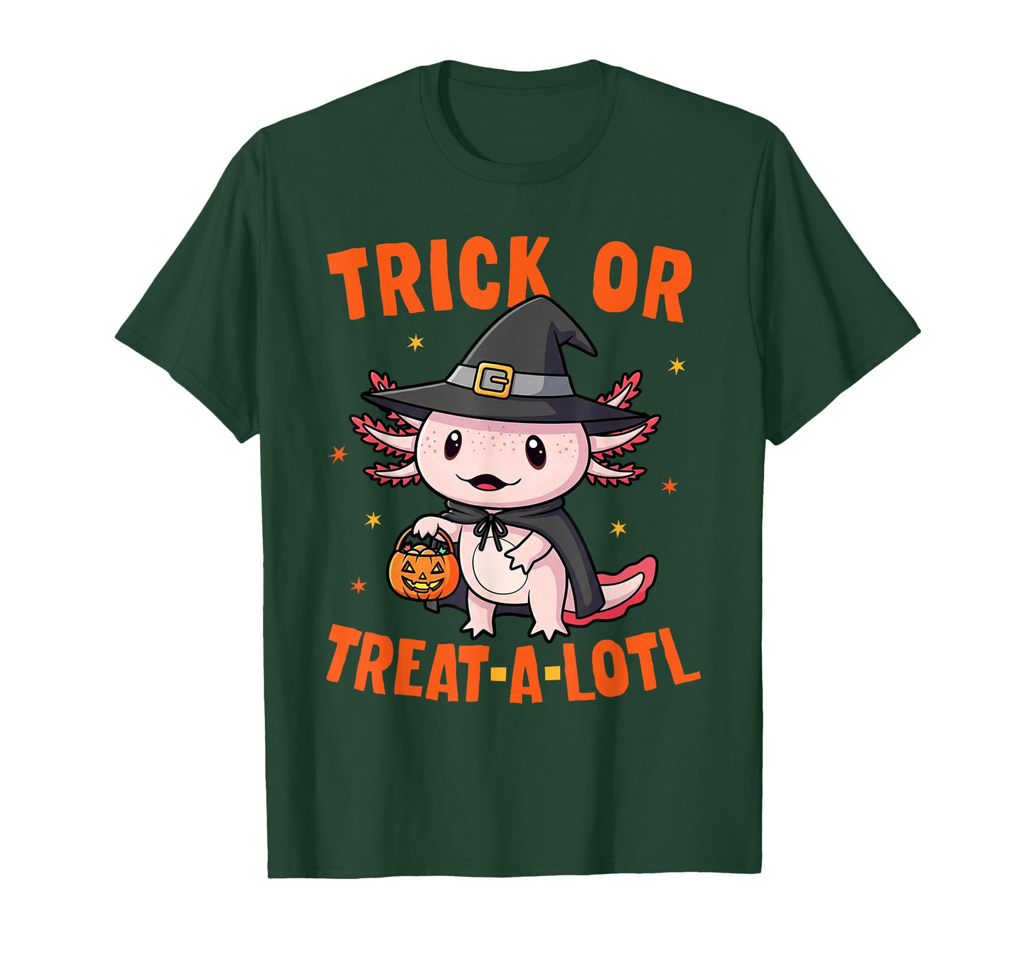 Trick or Treat A Lotl Axolotl Halloween Costume Witch Girls T-Shirt