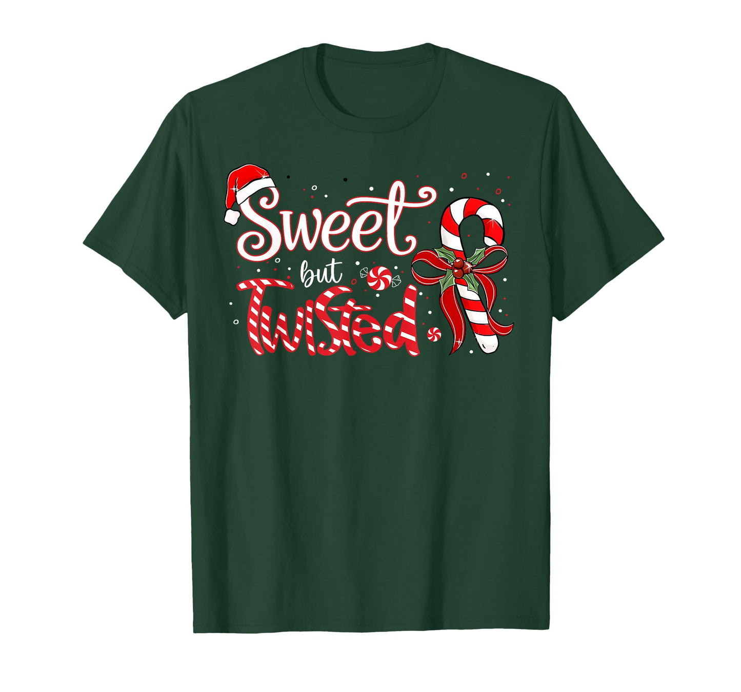 Sweet But Twisted Funny Christmas Candy Cane Xmas Holiday T-Shirt