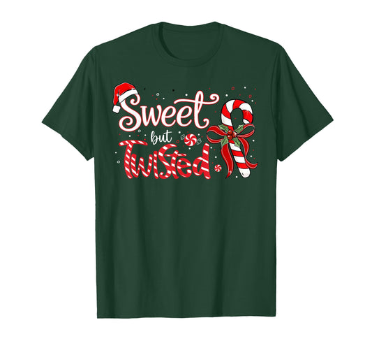 Sweet But Twisted Funny Christmas Candy Cane Xmas Holiday T-Shirt