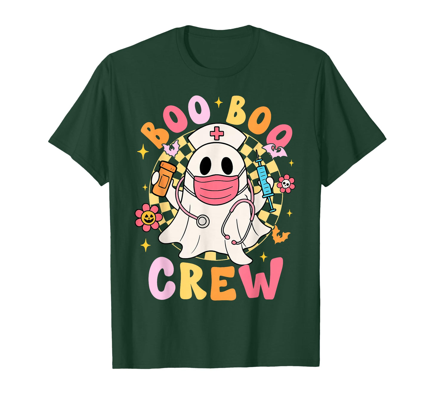Groovy Boo Boo Crew Nurse Funny Ghost Women Halloween Nurse T-Shirt