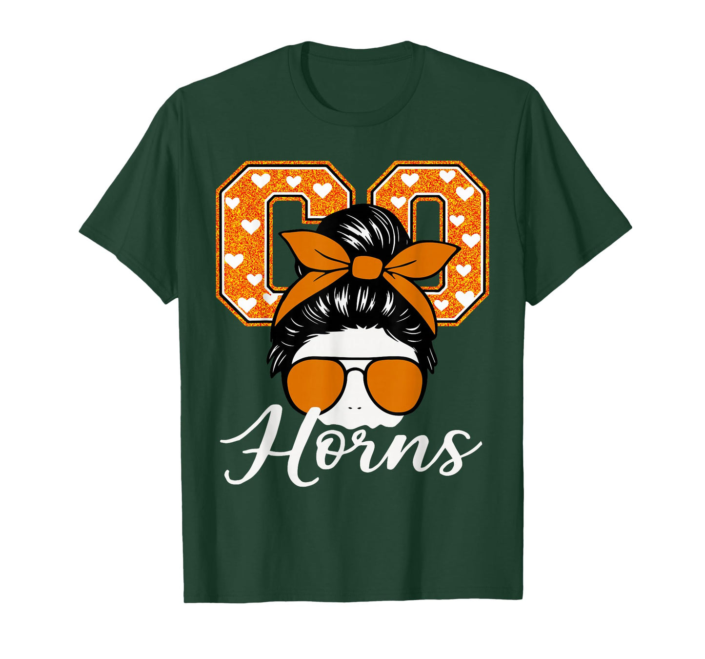 Retro Go Horns Name Game Day Gift for Men Women T-Shirt