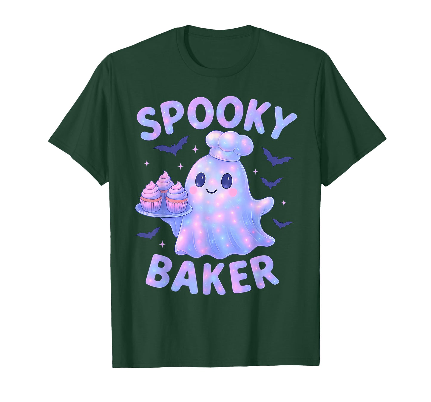 Spooky Baker Ghost Chef Halloween Baking Bakery Cake Lover T-Shirt