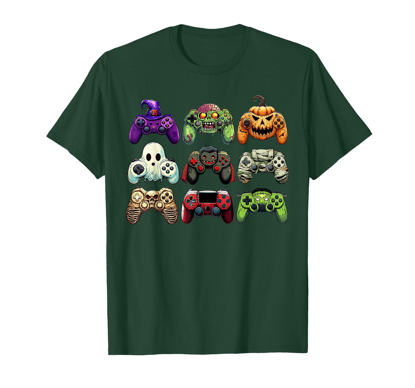 Halloween Skeleton Zombie Gaming Controllers Mummy Boys Kids T-Shirt