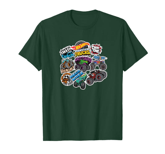 Hot Wheels Monster Trucks - Stickers T-Shirt
