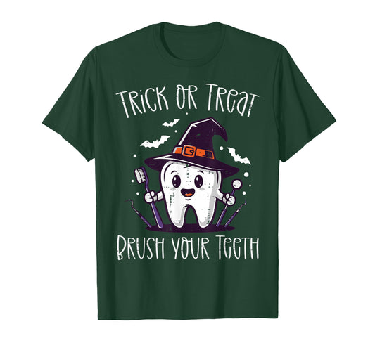 Halloween Dentist Brush Your Teeth Trick Treat Costume Women T-Shirt