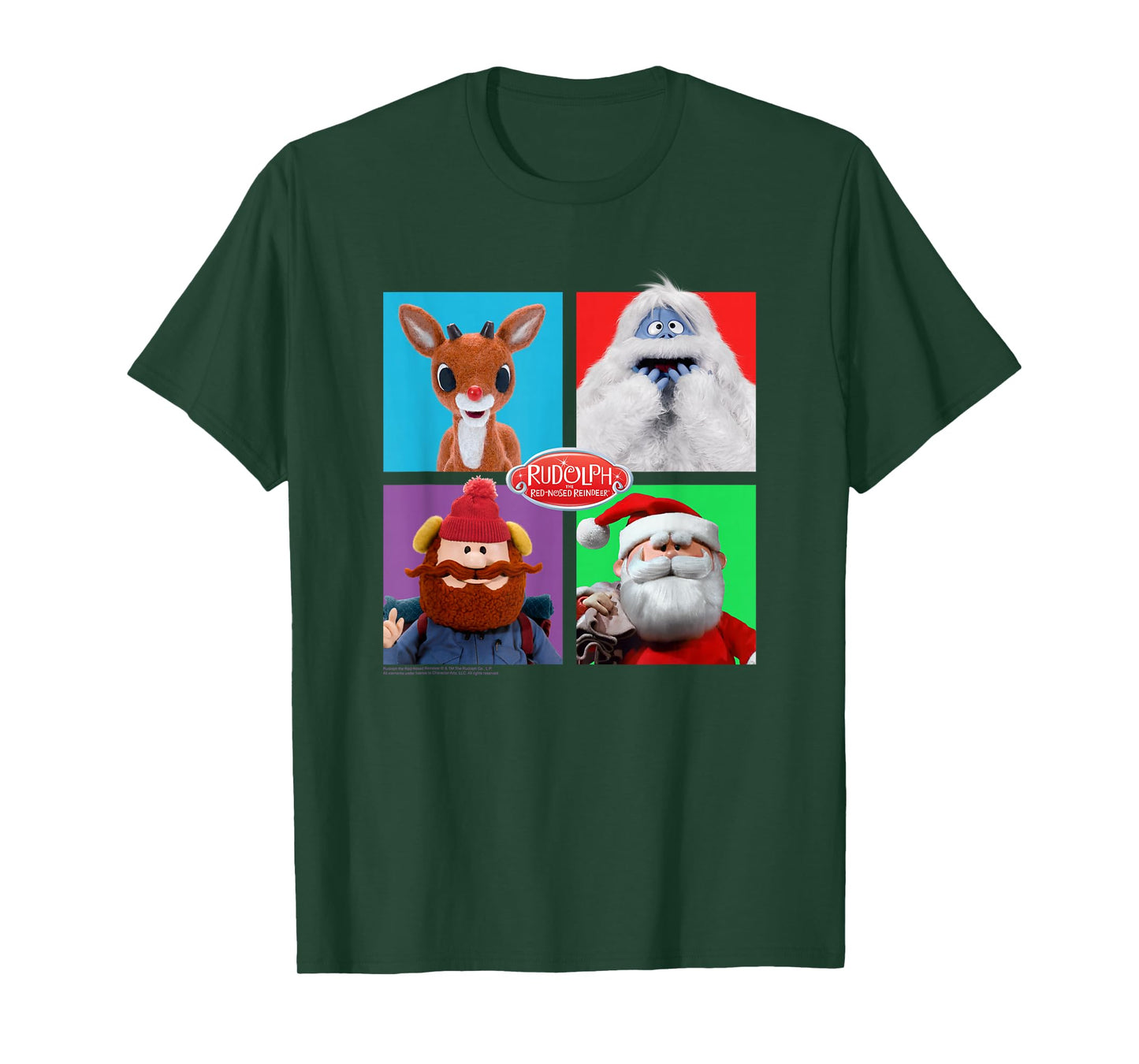 Rudolph and Friends Pop Art Portraits Retro Christmas T-Shirt