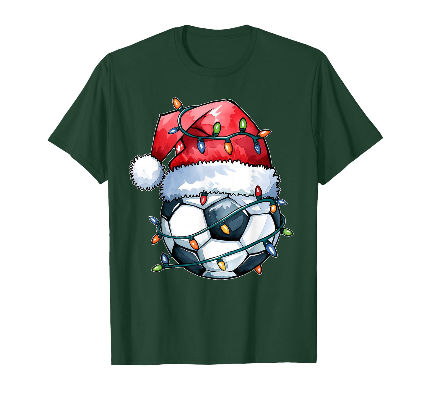 Santa Sports Design For Men Boys Christmas Soccer Player T-Shirt