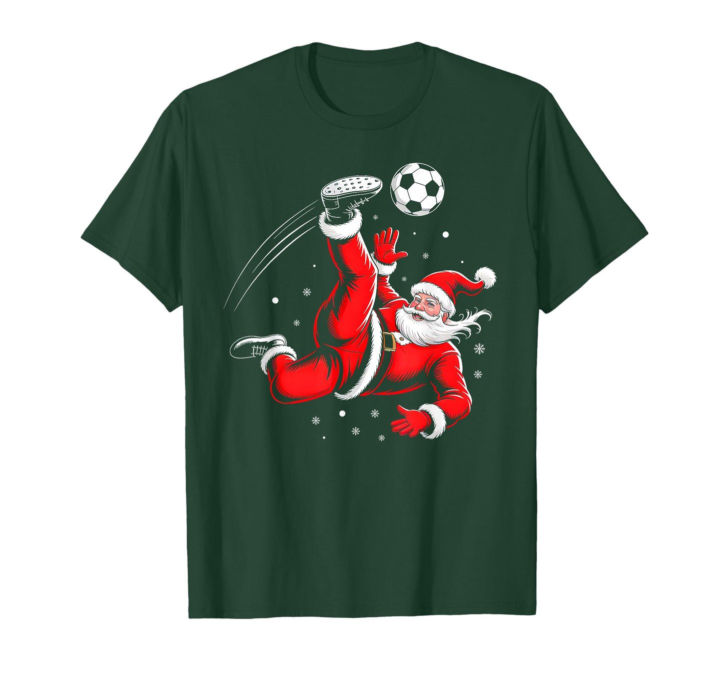 Santa Plays Soccer Christmas Sports Design for Men Boys T-Shirt