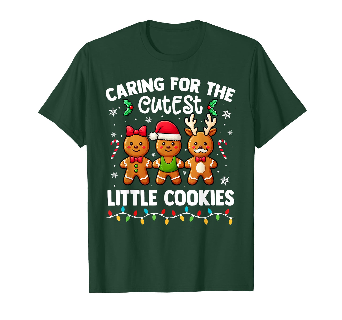 Caring For Cutest Little Cookies Pediatric Nurse Christmas T-Shirt