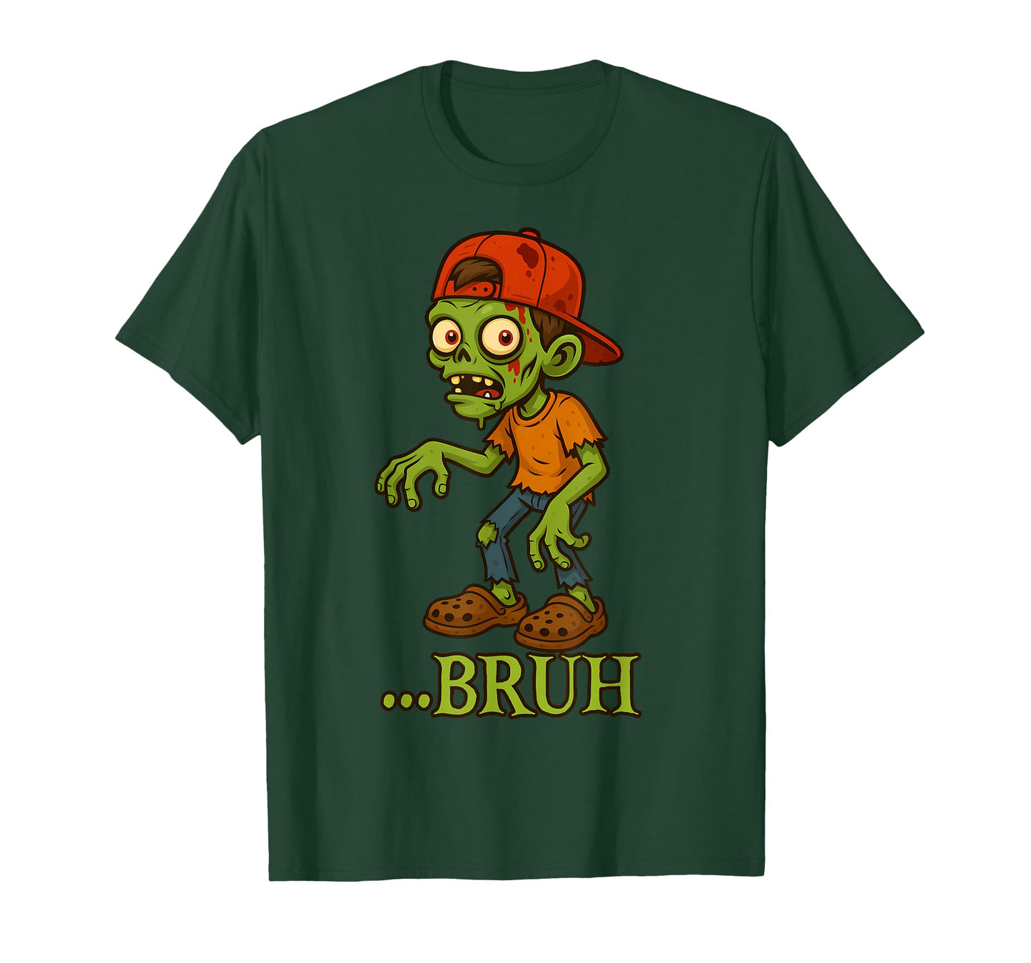 Funny Halloween Bruh Meme Zombie Spooky Costume Kid Teen Men T-Shirt