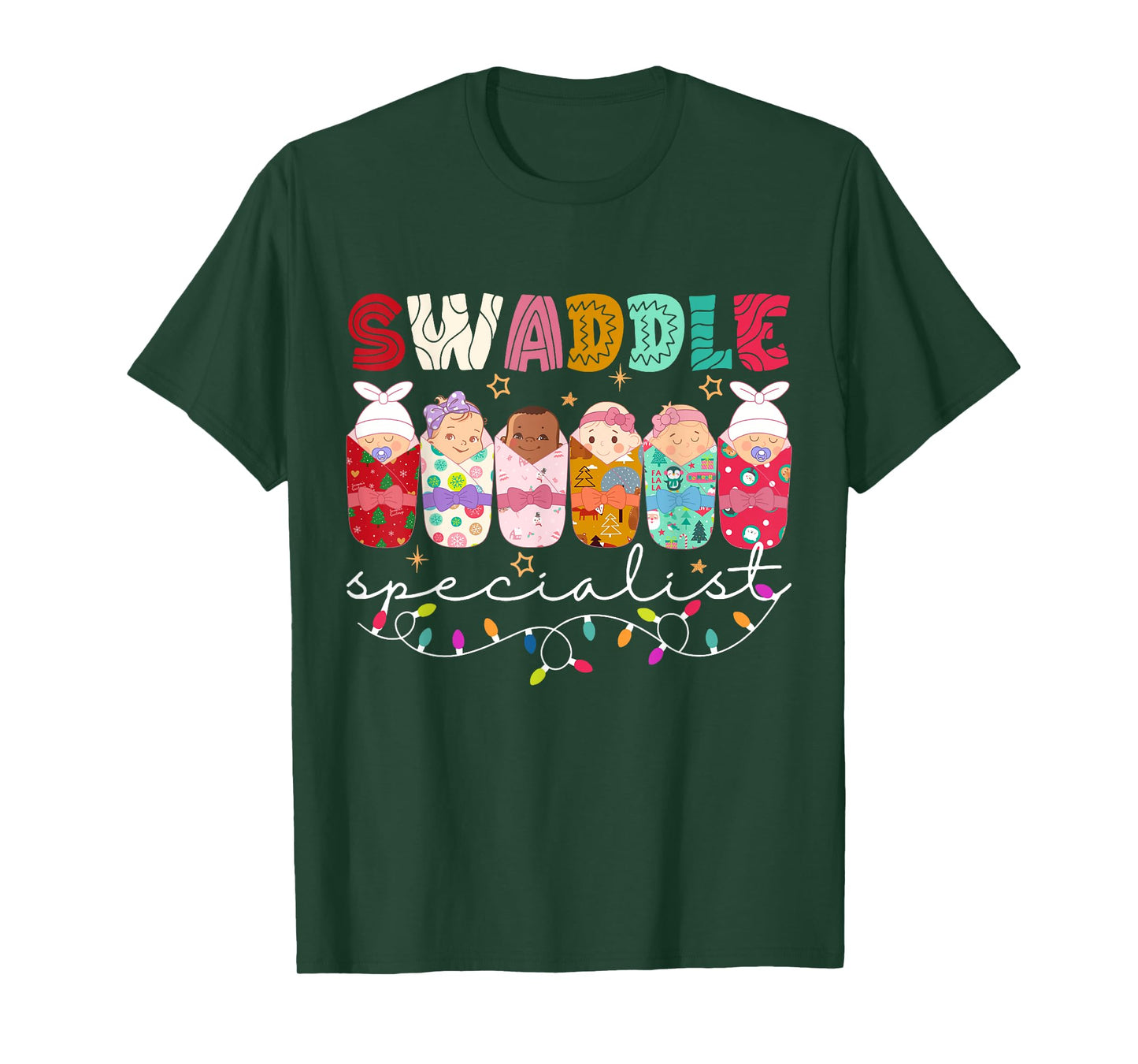 Swaddle Specialist NICU Mother Baby Nurse ICU PICU Christmas T-Shirt